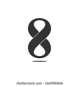 number 8 infinity curves overlapping design symbol logo vector