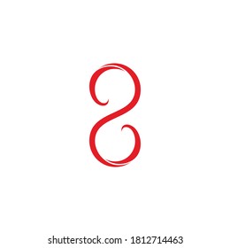 number 8 infinity waves ribbon curves geometric design logo vector