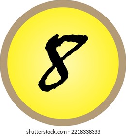 number "8" with an interesting font and color in vector form