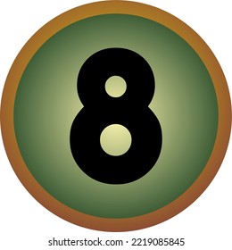 number "8" with an interesting font and color in vector form