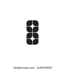 
Number 8 leaves, box and butterfly simple symbol logo vector