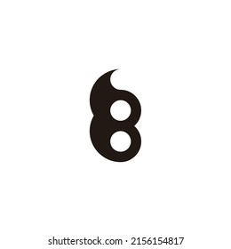 Nummer 8 Buchstabe B, geometrisches Symbol, einfaches Logo, Vektorgrafik