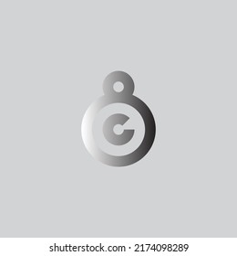 Number 8 letter G, circle geometric symbol simple logo vector