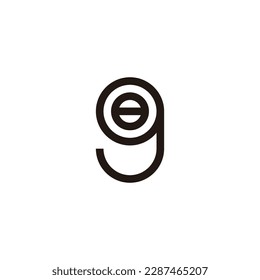 Number 8 in letter g circle geometric symbol simple logo vector