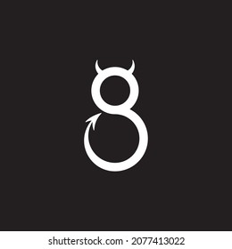 number 8 or letter g shaped devil or demon logo satan vector illustration