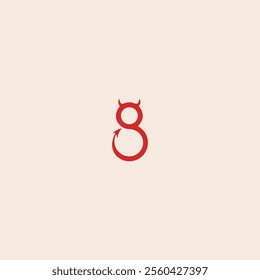 Number 8 or letter g shaped devil or demon logo icon flat vector design.