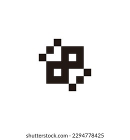 Number 8 letter r and J squares geometric symbol simple logo vector