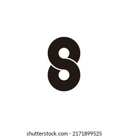 Number 8 letter S, circle geometric symbol simple logo vector