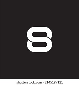 Number 8 letter S two capsules simple logo vector