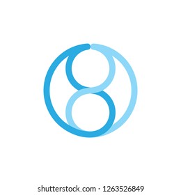 number 8 linked circle geometric logo vector