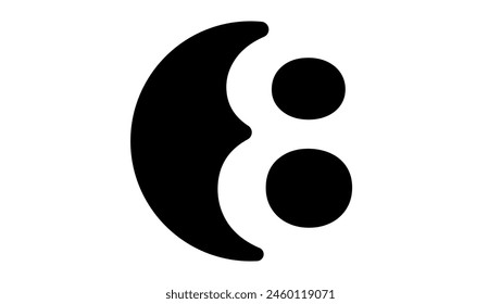 Número 8 Logo, negro silueta aislada