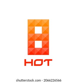 Logo del número 8 con el concepto de colores de fuego brillante. Ideal para imprimir, logotipo de negocios, diseño, diseño de camisetas, etc.