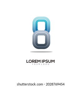 Number 8 Logo Colorful Gradient