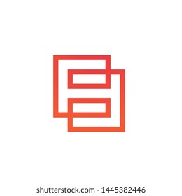 Number 8 Logo Concept, Thin Line Style, Gradient Red and Orange Color, Vector Monoline Logo Inspiration