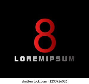 number 8 logo with deep philosophy for technology startup company. number 8 logo design has mean elegant, infinity and luxury for company sign
