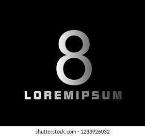 number 8 logo with deep philosophy for technology startup company. number 8 logo design has mean elegant, infinity and luxury for company sign