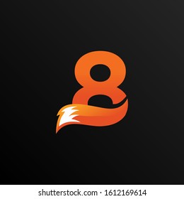 Number 8 Logo Design with Foxtail Element