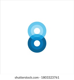 Number 8 logo design vector illustration template