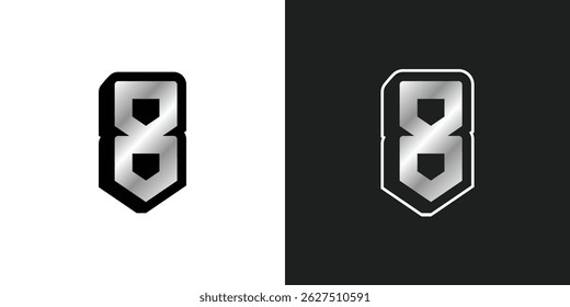 Number 8 Logo Design Vector