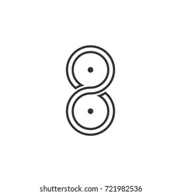 Number 8 logo design vector