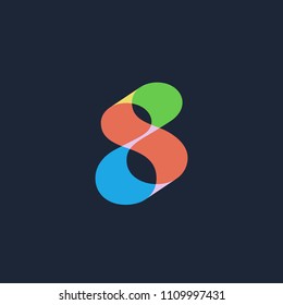 Number 8  logo icon design template elements