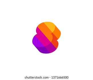 Number 8 logo icon design template elements