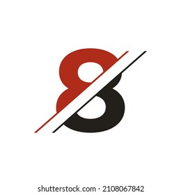 Ilustración vectorial de diseño de iconos o logotipo Número 8
