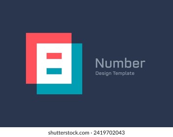 Elementos de la plantilla de diseño de iconos del logotipo Número 8