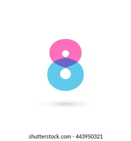 Number 8 logo icon design template elements
