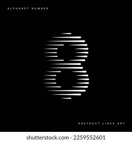 Number 8 Logo Icon Geometric Horizontal Motion Speed Lines