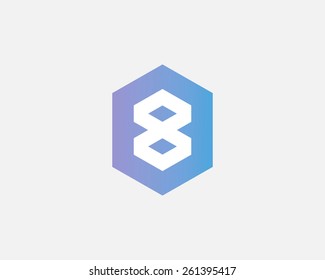 Number 8 logo icon vector design