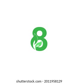 vector de diseño de iconos de la hoja del logotipo número 8