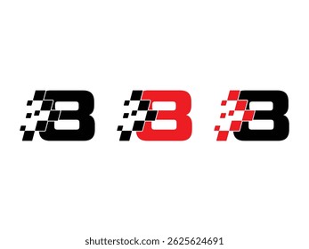 number 8 logo with racing flag symbol icon design vector isolated transparent background