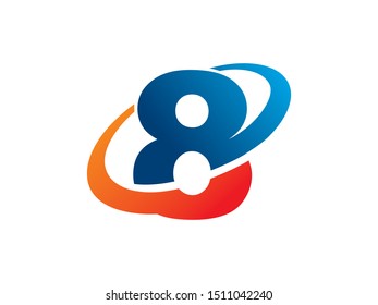 Number 8 logo or symbol template design