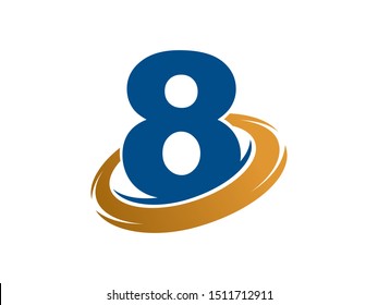 Number 8 logo or symbol template design