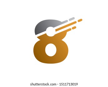 Number 8 logo or symbol template design
