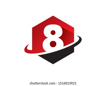 Number 8 logo or symbol template design