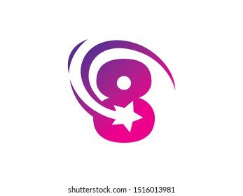 Number 8 logo or symbol template design