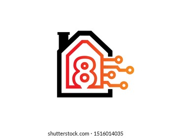 Number 8 logo or symbol template design