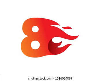 Number 8 logo or symbol template design