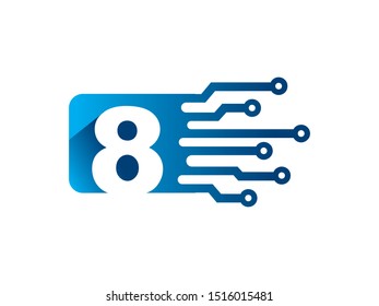 Number 8 logo or symbol template design