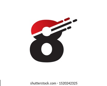 Number 8 logo or symbol template design