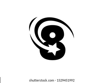 Number 8 logo or symbol template design