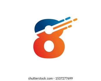 Number 8 logo or symbol template design