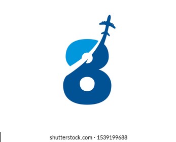 Number 8 logo or symbol template design