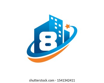 Number 8 logo or symbol template design