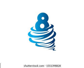 Number 8 logo or symbol template design