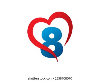 Number 8 logo or symbol template design