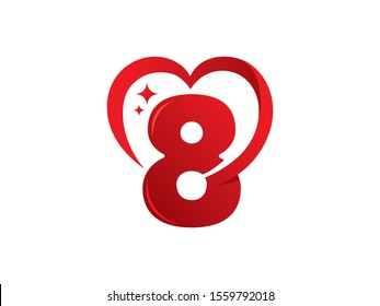 Number 8 logo or symbol template design