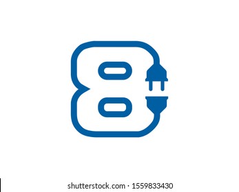 Number 8 logo or symbol template design